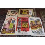 Selection of 5 large vintage film posters - Conspiracy of hearts, Kentucky Rifle, When hell broke