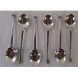 Set of 6 silver teaspoons Birmingham 1939 weight 2.18 ozt