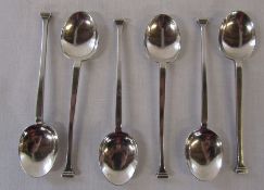 Set of 6 silver teaspoons Birmingham 1939 weight 2.18 ozt