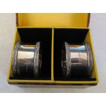 Boxed pair of silver napkin rings Birmingham 1945 weight 1.23 ozt