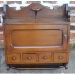 Victorian mahogany wall hanging tobacco cabinet Ht 49cm W 44cm