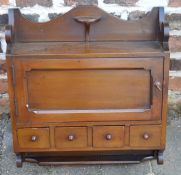 Victorian mahogany wall hanging tobacco cabinet Ht 49cm W 44cm