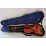 Full size Stentor student violin with Kun and Lark shoulder rests, complete with case and bow (bow