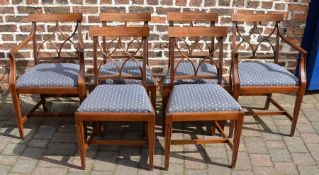 6 Reprodux Georgian style rail back dining chairs (including 2 carvers)