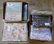 3 boxes of bed linen and curtains (24 items in total)