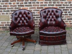 Wade button back leather tub chair and button back swivel desk chair