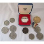 Various coins inc Royal Mint Silver Jubilee silver proof crown