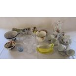 Various ceramics and glassware inc Royal Albert, Noritake and Coalport