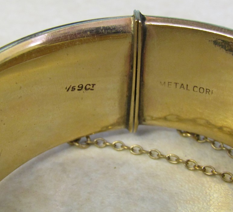 9ct gold bangle with metal core (1/5 9ct gold) total weight 52.8 g - Image 3 of 3