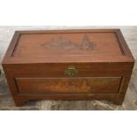 Oriental camphor wood chest 92cm 45cm 49cm