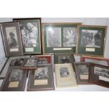 Large collection of framed prints depicting the family and associates of Alfred Lord Tennyson,