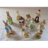 Selection of Beswick Beatrix Potter figurines from the 1990s - Peter and the red pocket handkerchief
