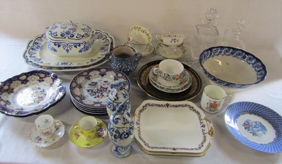 Various ceramics inc Dresden, Spode and Shelley soup bowls (2 boxes)