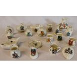 Selection of crested china including Louth, various factories including Goss