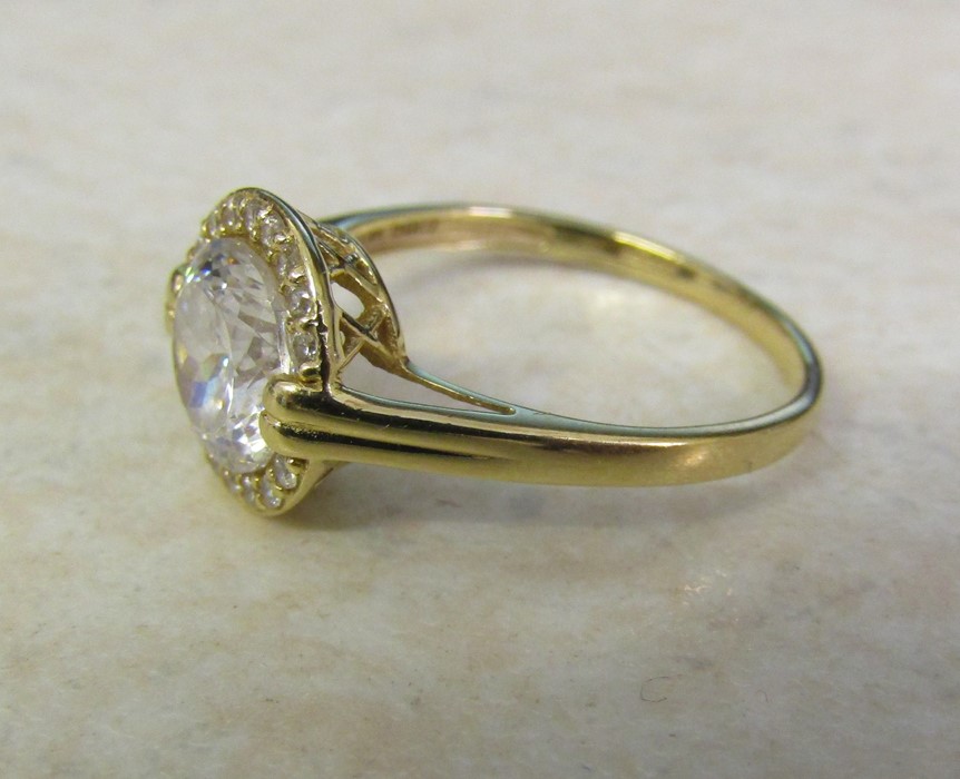 14ct gold diamonique and cubic zirconia ring size R/S weight 3 g - Image 4 of 4
