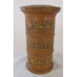 Wooden spice tower - all spice, ginger & mace H 15.5 cm