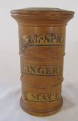 Wooden spice tower - all spice, ginger & mace H 15.5 cm