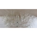 Various glassware inc Edinburgh Crystal decanter, set of 6 large wine glasses, brandy glasses and