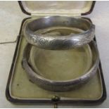 2 silver bangles Birmingham 1970 and Birmingham 1960 total weight 1.38 ozt