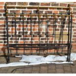 Victorian brass & cast iron bed head, foot & springs