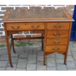 Edwardian ladies writing desk with leather skiver top W 95cm D 48cm Ht 81cm