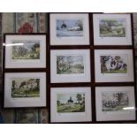 8 framed limited edition (of 4,950) comical horse prints by Thelwell (Norman Thelwell), signed and