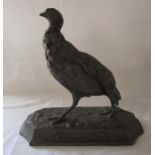 Cast bronze / bronze effect sculpture of a pheasant  'La Glaneuse' L 33 cm H 32 cm