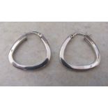 Pair of 9ct white gold hoop earrings weight 1.6 g