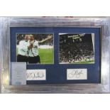 Football interest - framed photographs of David Beckham and Michael Owen and their signatures 64