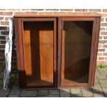 Mixed wood display cabinet with 4 glass shelves