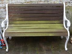 Garden bench with cast iron ends