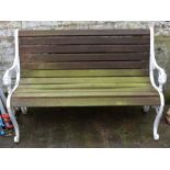 Garden bench with cast iron ends