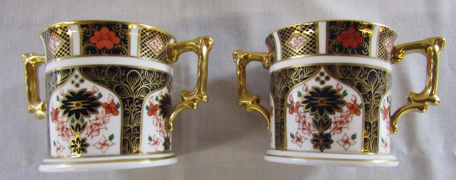 2 Royal Crown Derby imari loving cups H 7.5 cm no 1128 (first quality) - Image 2 of 3