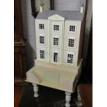 Large Wentworth Court dolls house with basement together with box of accessories inc new lighting