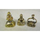 3 yellow metal fobs