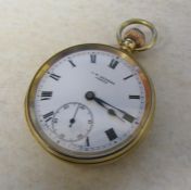 9ct gold J W Benson London pocket watch, 15 jewels, London 1937, D 4.5 cm, total weight 54.9 g