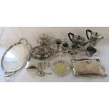 Quantity of silver plate inc tureen, trays and toast rack