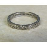 18ct white gold diamond chip full eternity ring size N total weight 3 g