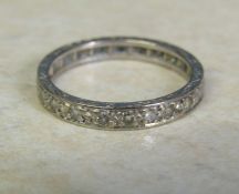 18ct white gold diamond chip full eternity ring size N total weight 3 g