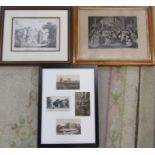 Framed prints of Goodrich Castle West View printed by J West, The Royal Family 1897 and selection of