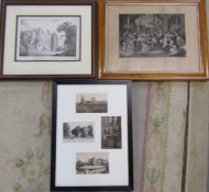 Framed prints of Goodrich Castle West View printed by J West, The Royal Family 1897 and selection of