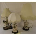 3 figural table lamps inc 2 by Capodimonte