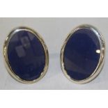 Pair of oval silver photo frames marked sterling 925 with import marks for London 1976 14.5cm x 10.