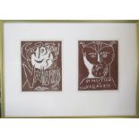 Pablo Picasso (1991-1973) - Pair of plate signed lithographic prints Exposition De Vallauris 1955