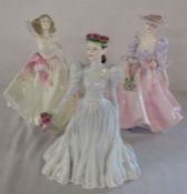 3 Coalport Ladies of Fashion figurines - Marie, Young Love and Barbara Ann