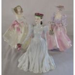 3 Coalport Ladies of Fashion figurines - Marie, Young Love and Barbara Ann