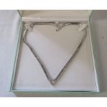 Silver and cubic zirconia tennis necklace marked 925 length approximately 18"