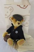 Steiff limited edition Toni bear with growler(football) 941/1500 H 32 cm complete with box and