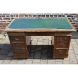 Late Victorian twin pedestal desk L 124 D 64 cm