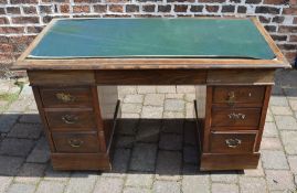 Late Victorian twin pedestal desk L 124 D 64 cm